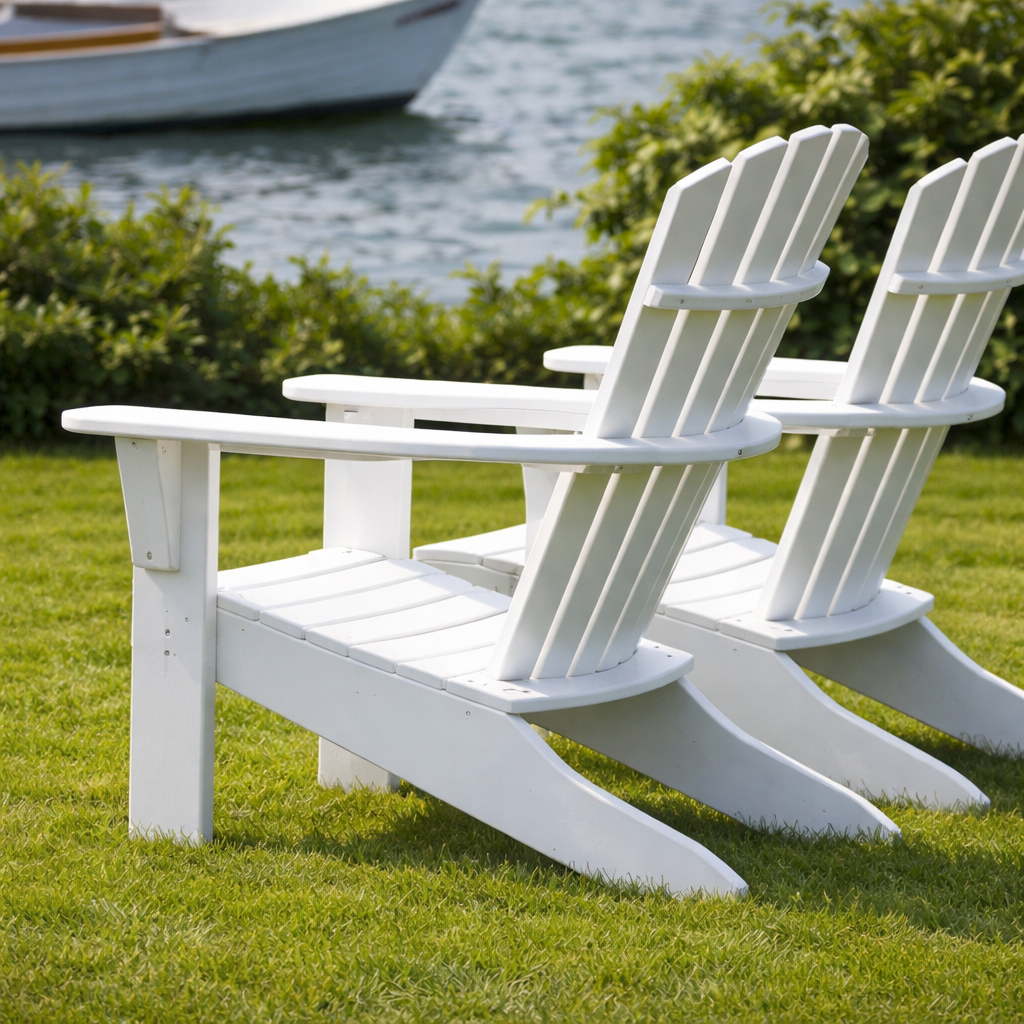 Seaside Adirondack Shellback Chair – Classic Outdoor Patio Lounge Chair