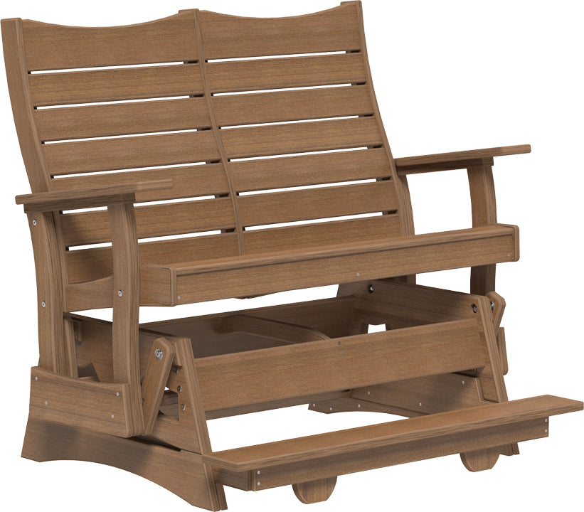 LuxCraft – 4′ Contour Balcony Glider – Elevated Outdoor Glider with Sculpted Comfort