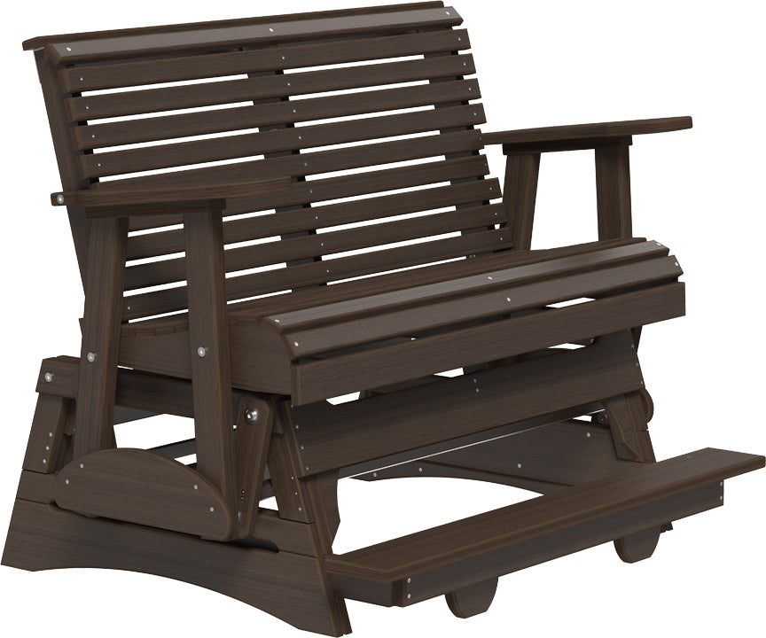 LuxCraft – 4′ Plain Balcony Glider – Elevated Outdoor Glider with Footrest