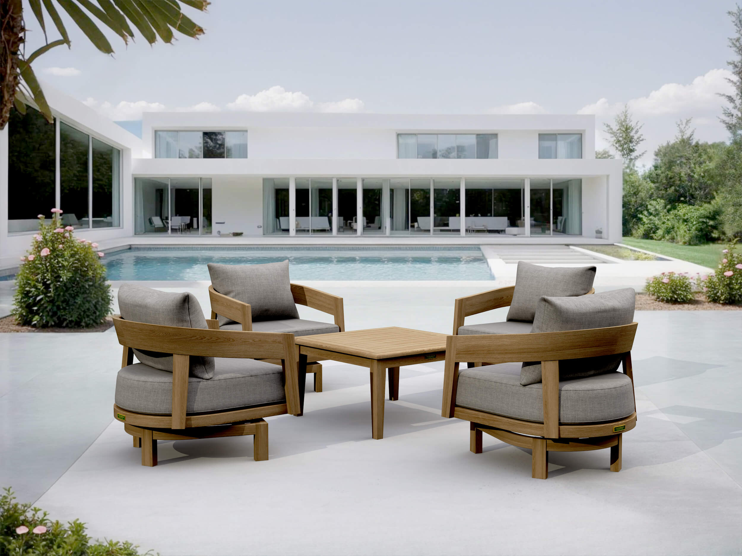 Anderson Teak Toscana 5-pc Deep Seating Swivel SET-371