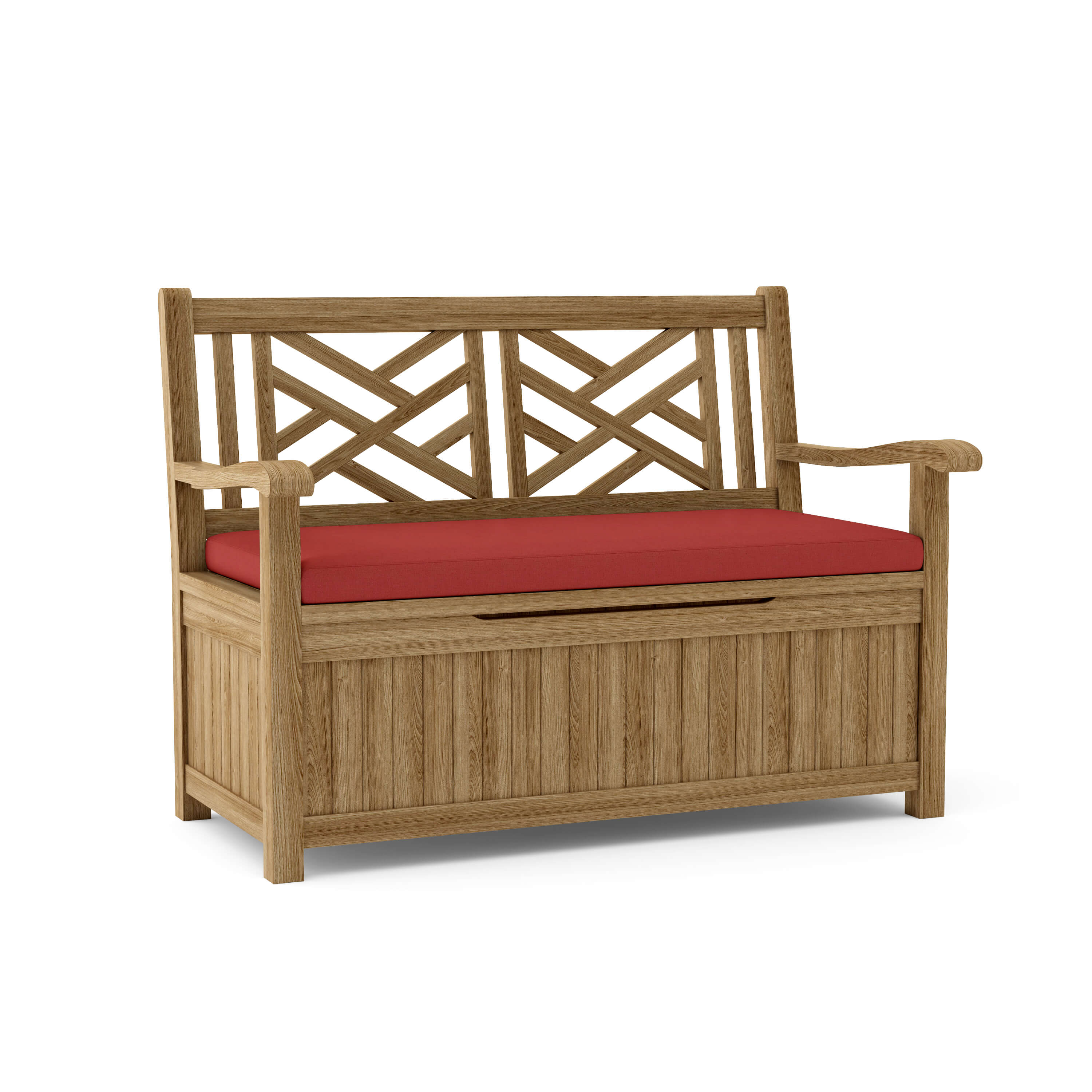 Anderson Teak Vilano Storage Bench – Solid Teak Outdoor Bench with Hidden Storage