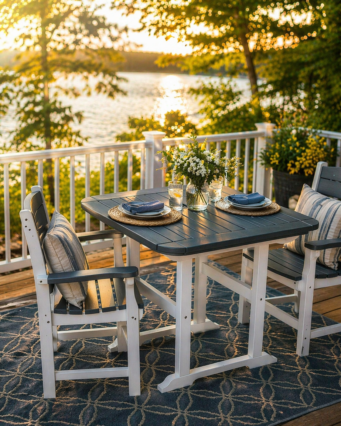 Seaside Portsmouth 30″ Square EnviroWood Outdoor Dining Table