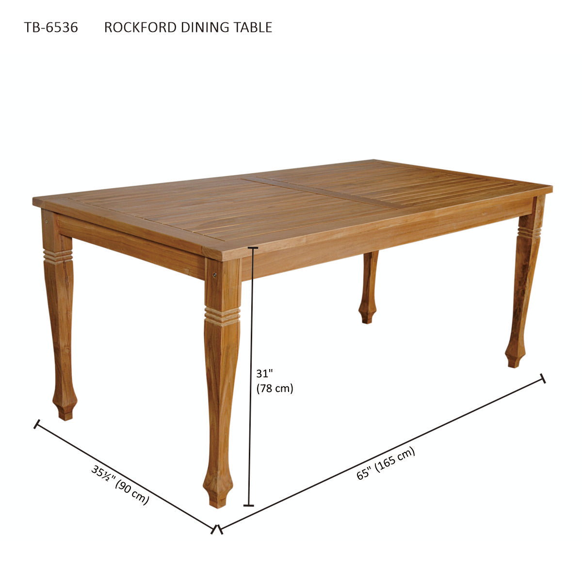 Anderson Teak Rockford Dining Table – Solid Teak Outdoor Patio Table