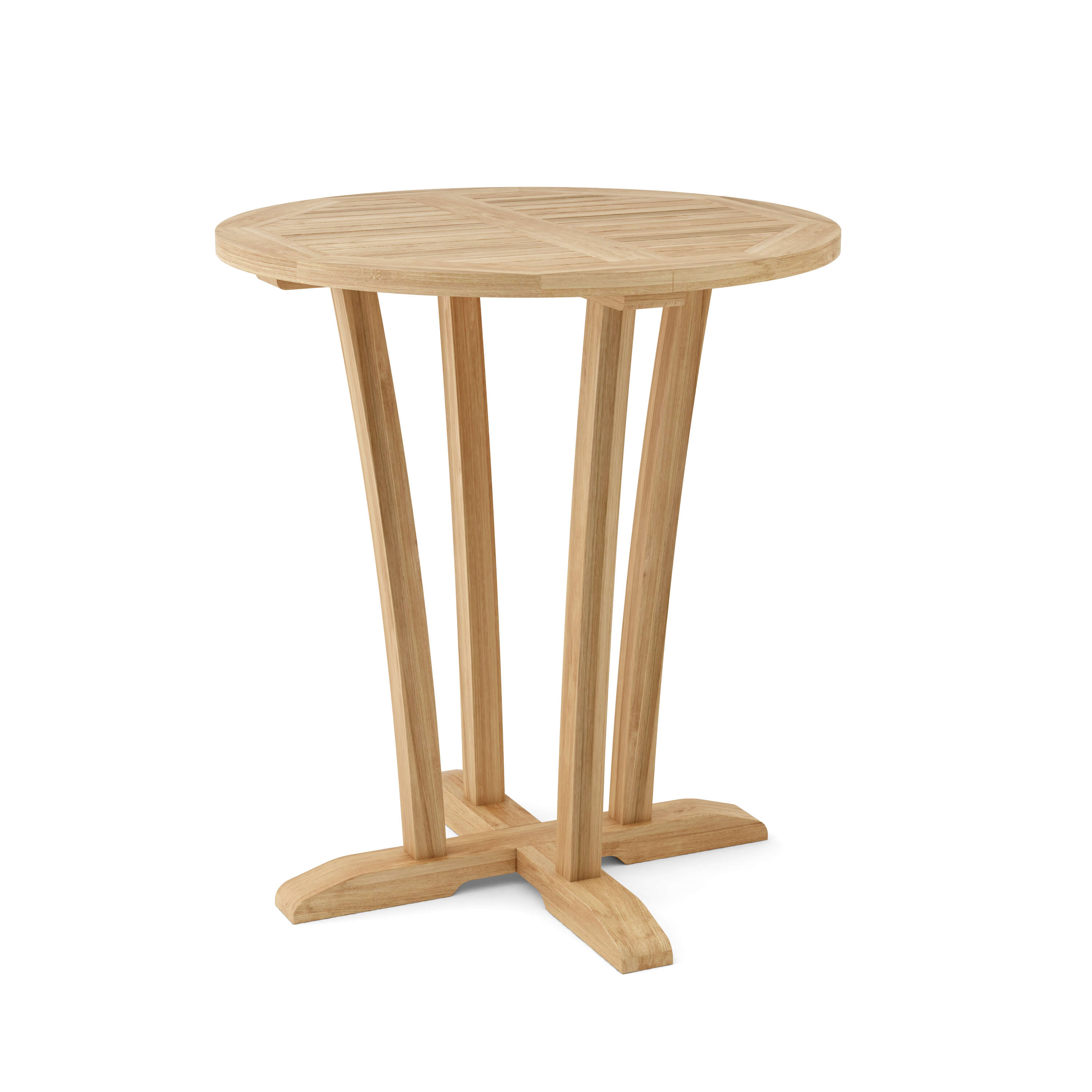 Anderson Teak Descanso 35″ Round Bar Table – Solid Teak Outdoor Patio Table