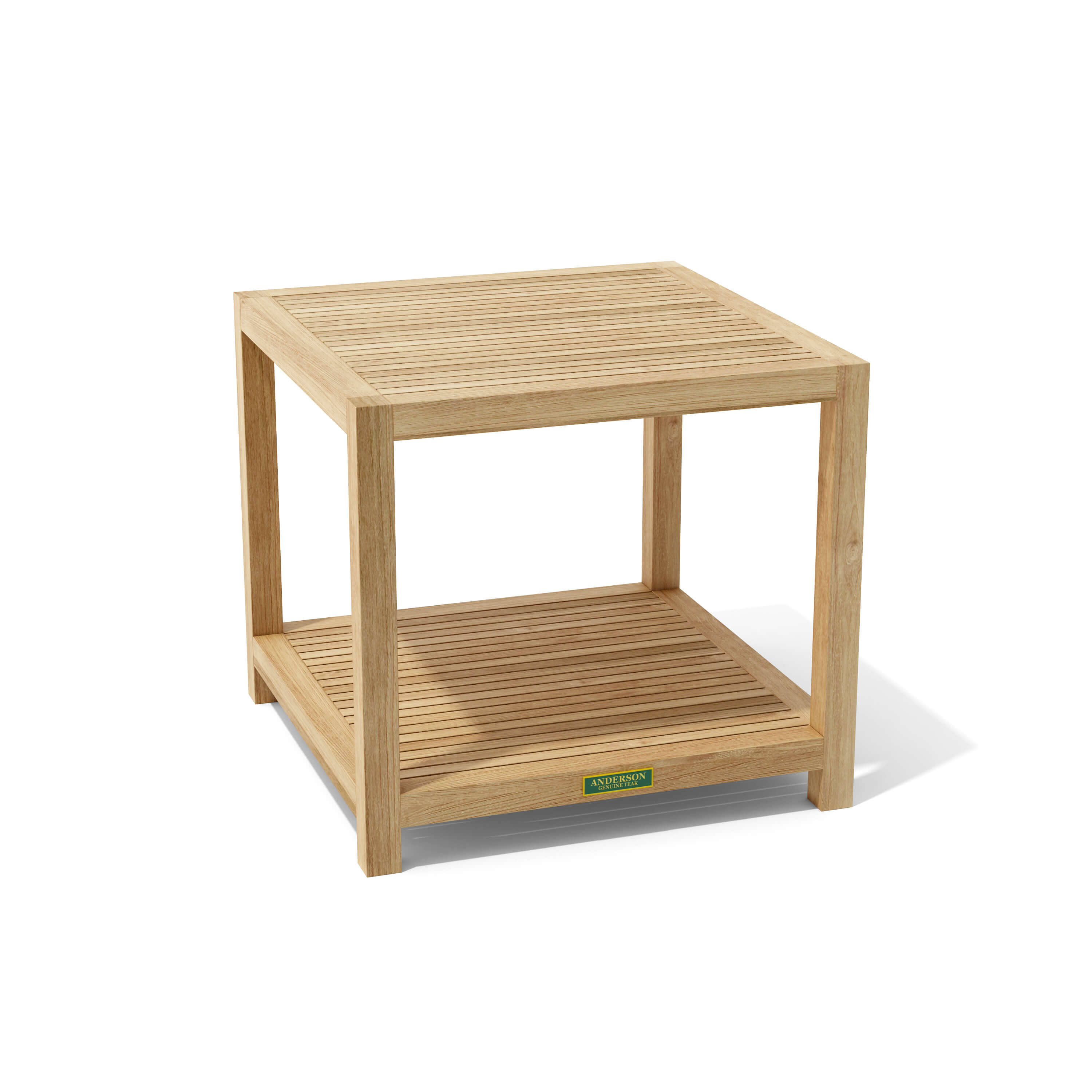 Anderson Teak Glenmore Side Table with Shelf – Solid Teak Outdoor End Table