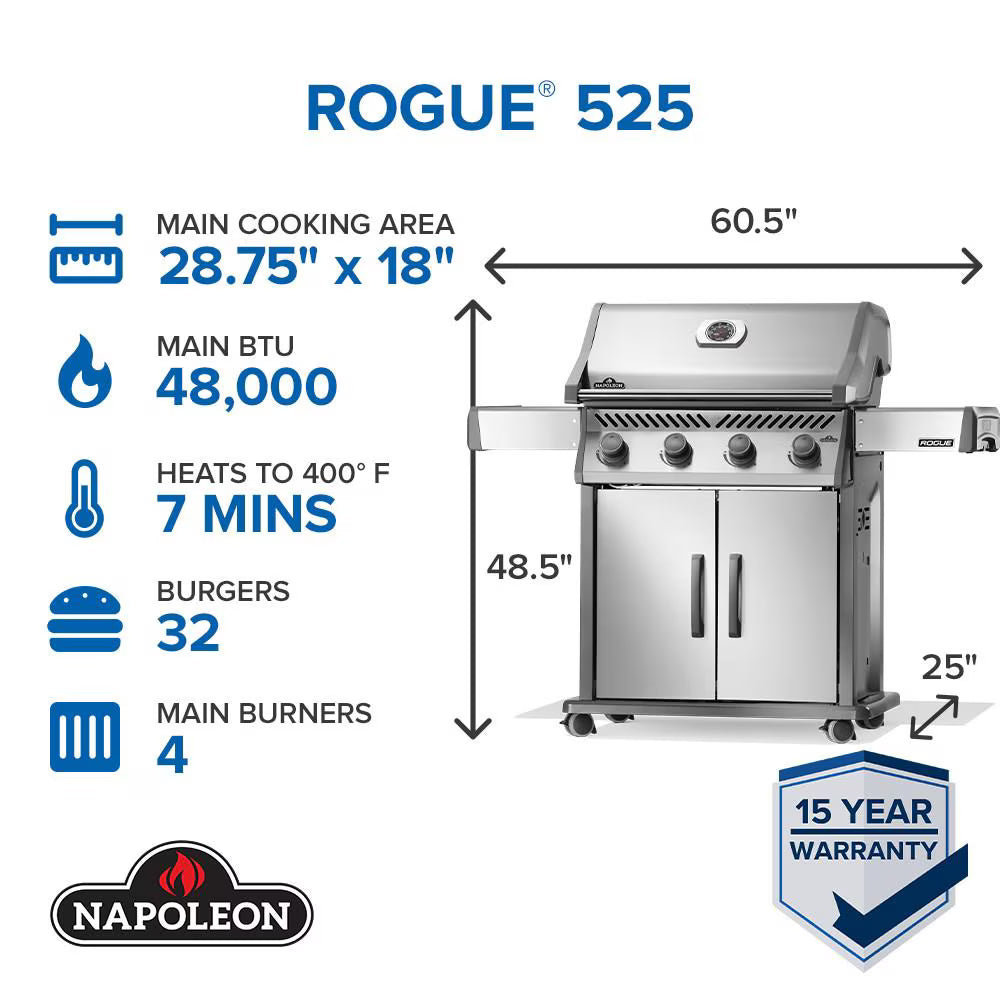 Napoleon Rogue 525 4-Burner Propane Grill - R525PSS-2