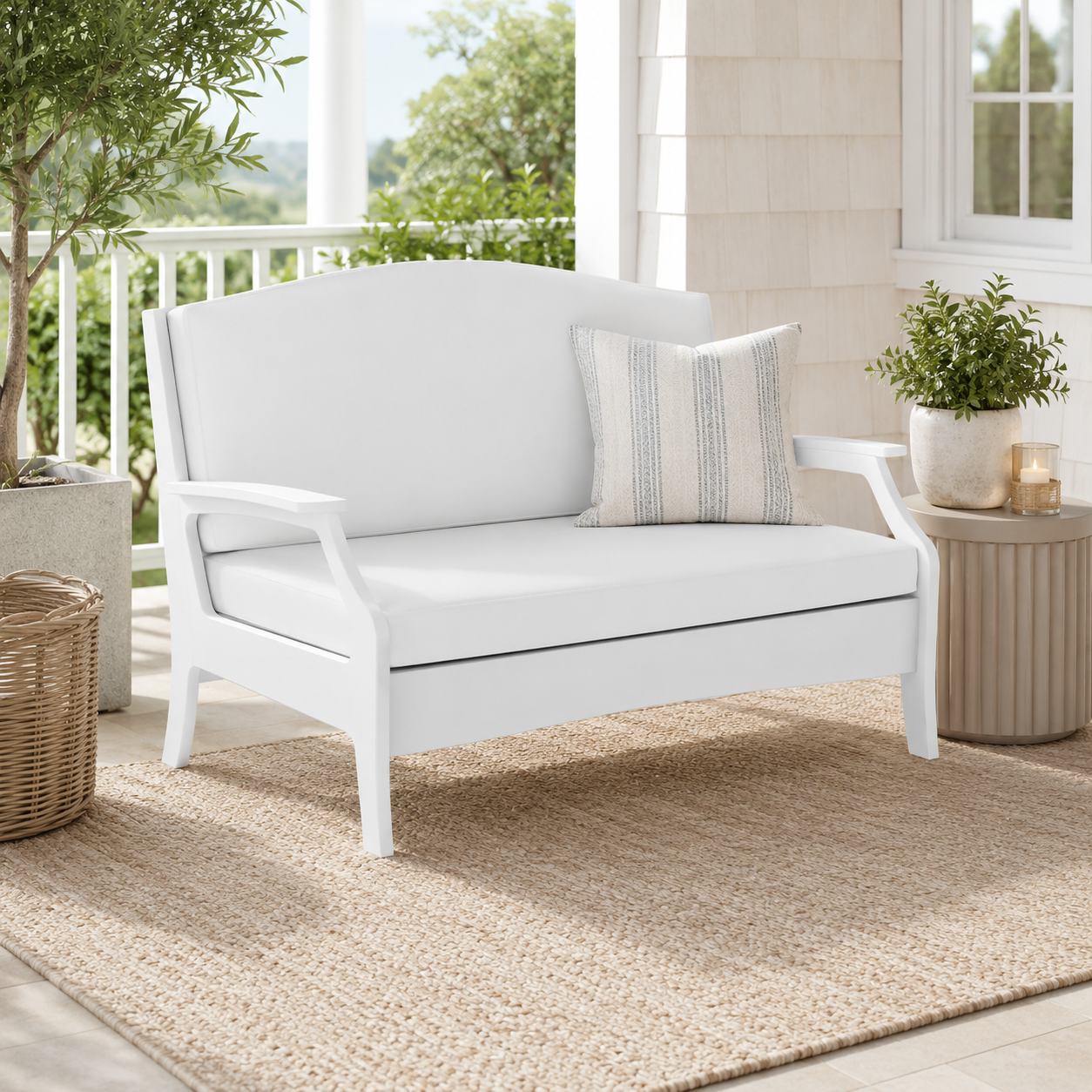 Ledge Lounger Legacy Loveseat – Cushioned All-Weather Outdoor Patio Loveseat