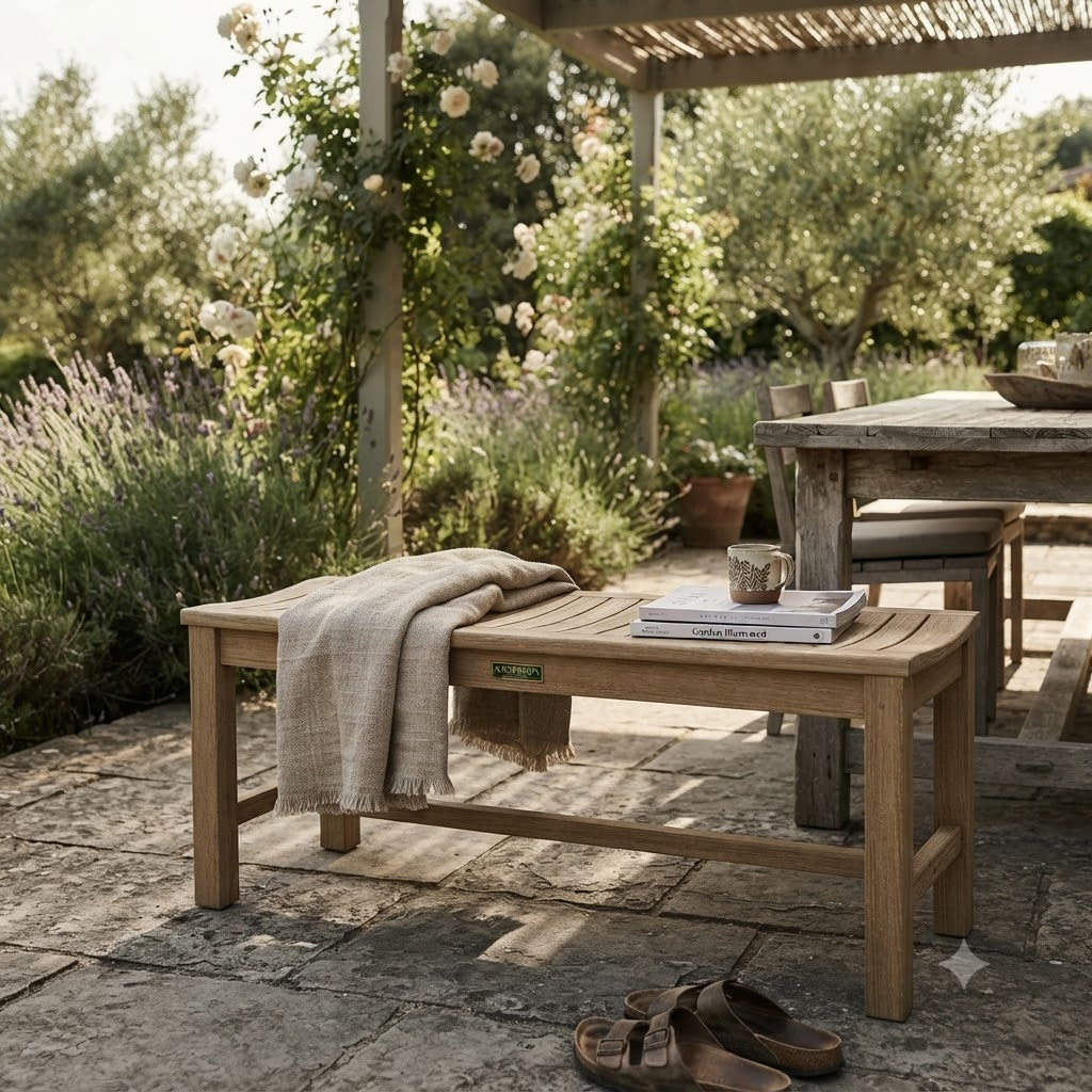 Anderson Teak – Casablanca 2-Seater Backless Bench – Curved Teak Seating