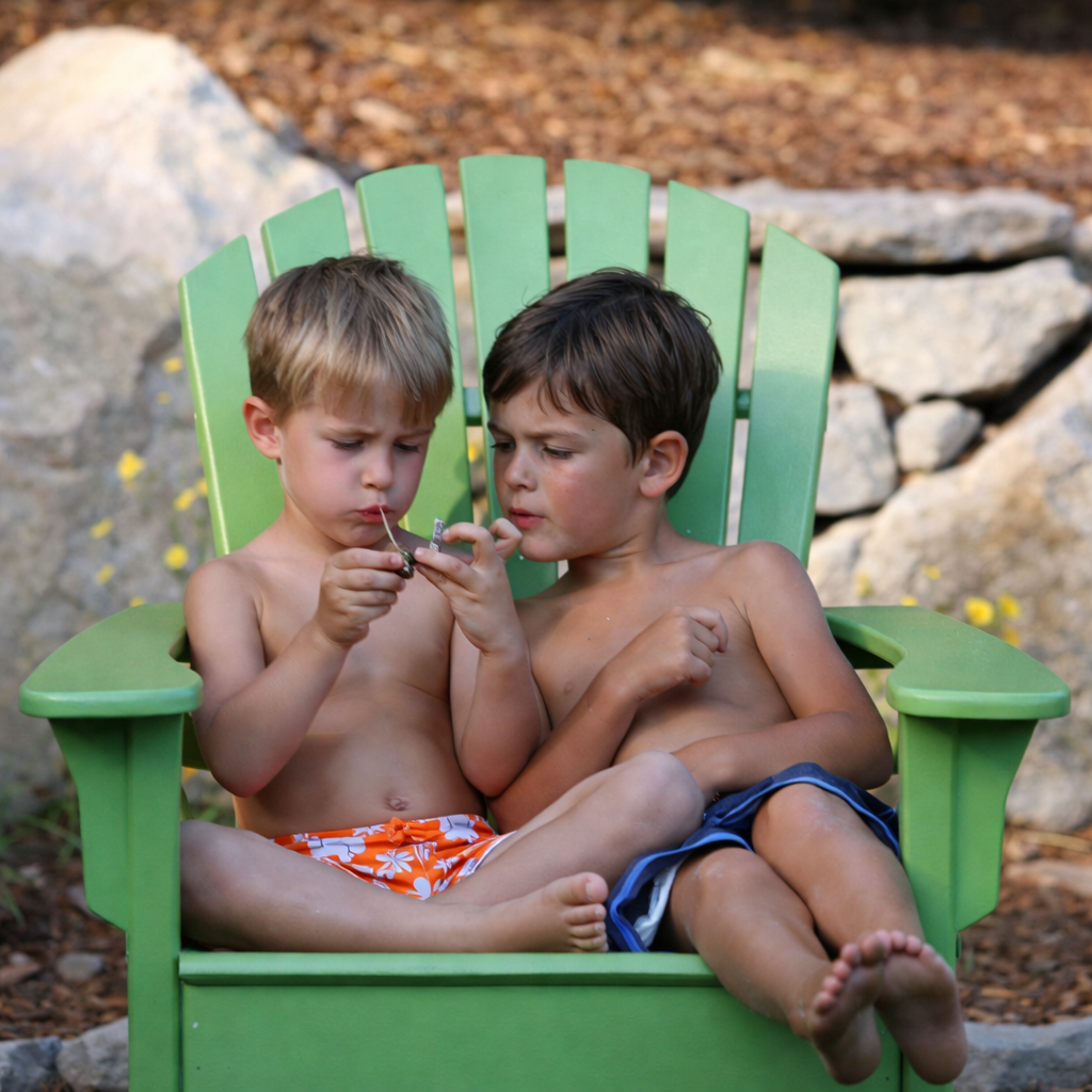 Seaside Adirondack Shellback Chair – Classic Outdoor Patio Lounge Chair