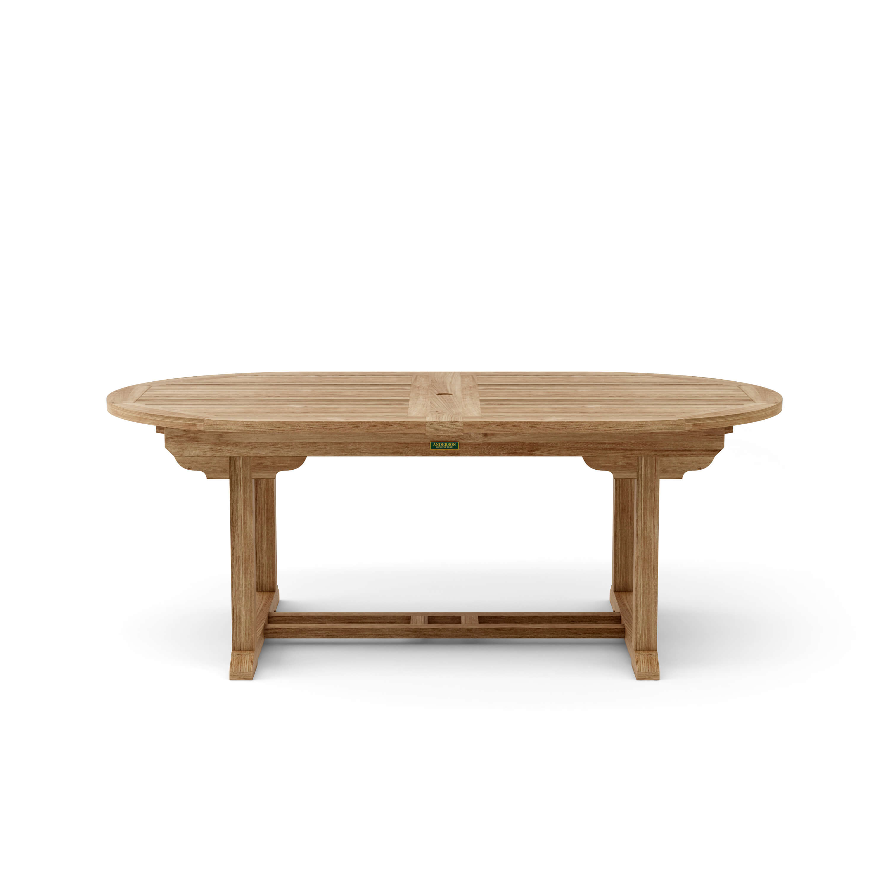 Anderson Teak Bahama 117″ Oval Double Extension Dining Table – Teak Patio Table