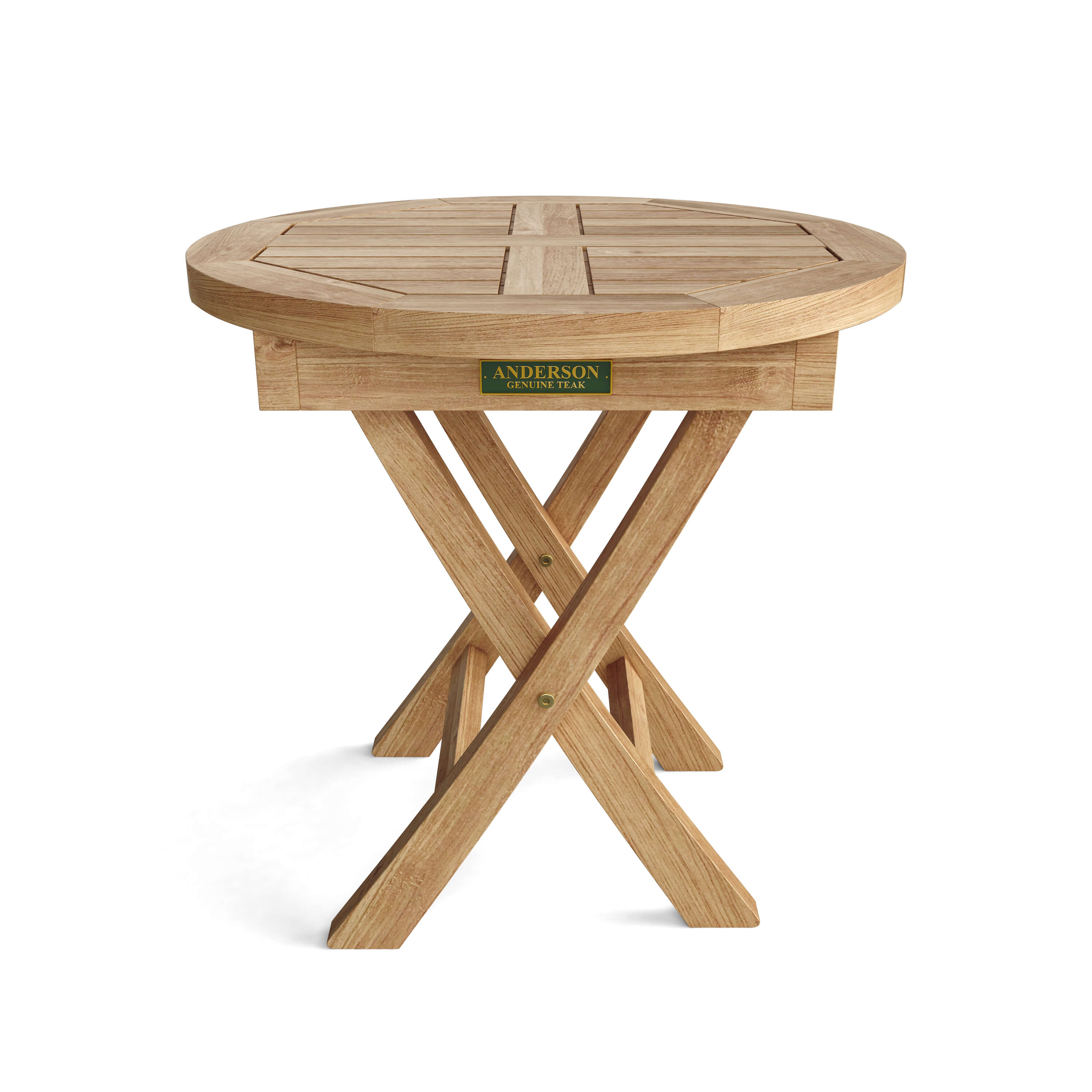 Anderson Teak Bahama 20″ Mini Round Folding Side Table – Solid Teak Outdoor Table