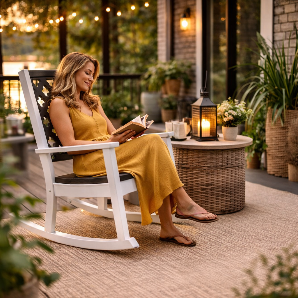 Seaside Greenwich Rocker Provincial – Modern Outdoor Patio Rocking Chair
