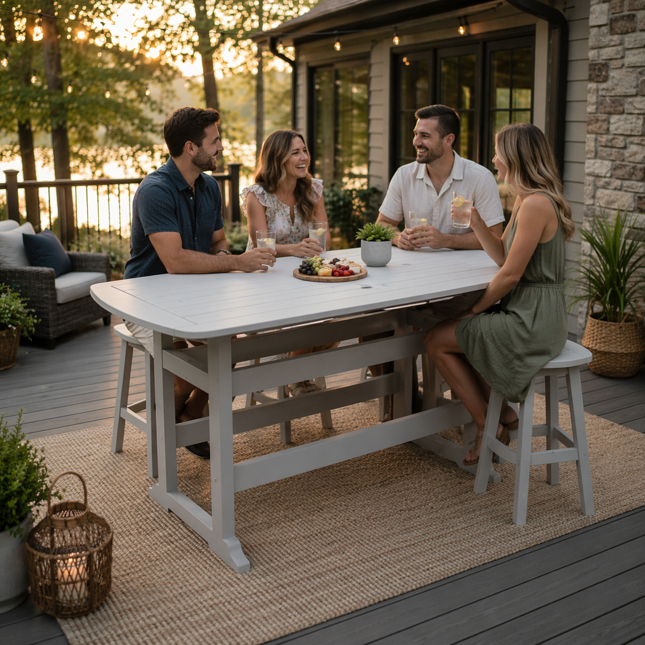Seaside Portsmouth 72″ Rectangular EnviroWood Outdoor Bar Table