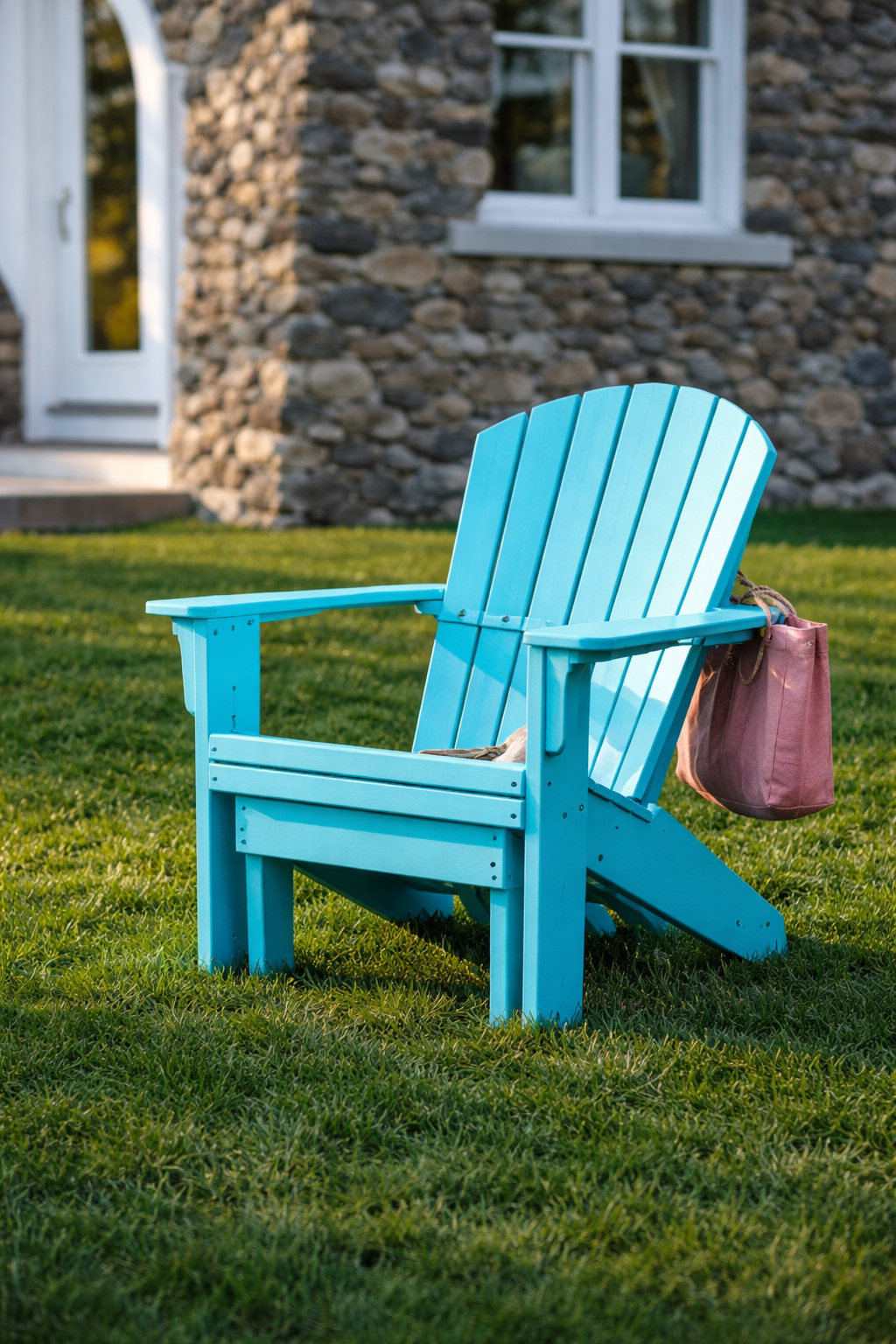 Seaside Coastline Harbor View Foot Stool – Outdoor Adirondack Footrest
