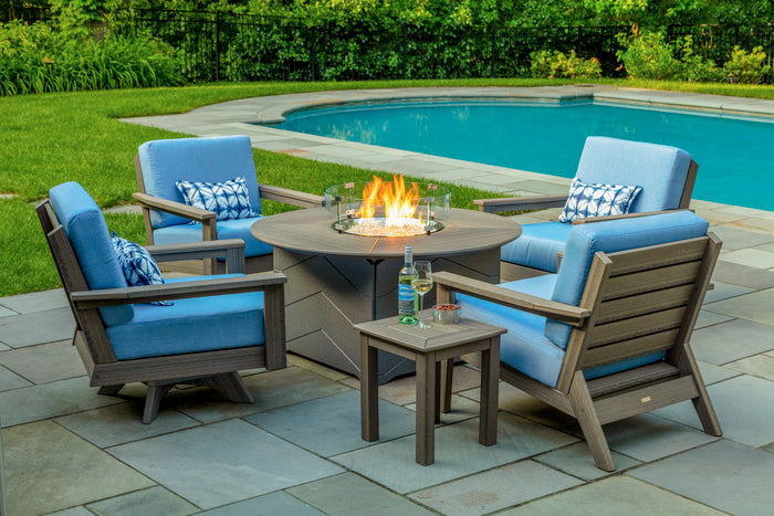 Seaside Aura 50″ Round Fire Table – 55,000 BTU Outdoor Patio Fire Table