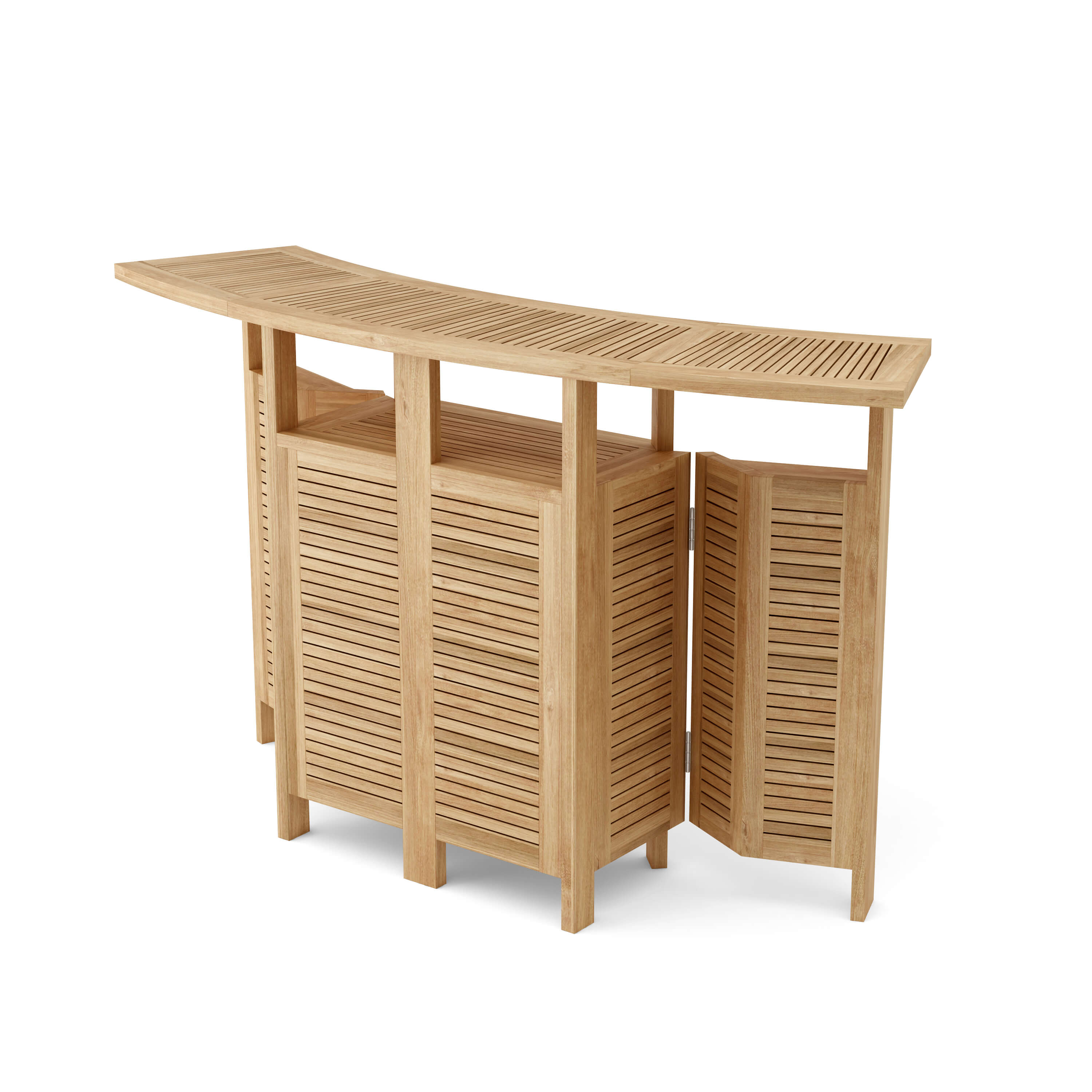 Anderson Teak Altavista 62″ Folding Bar Table – Solid Teak Outdoor Bar Table
