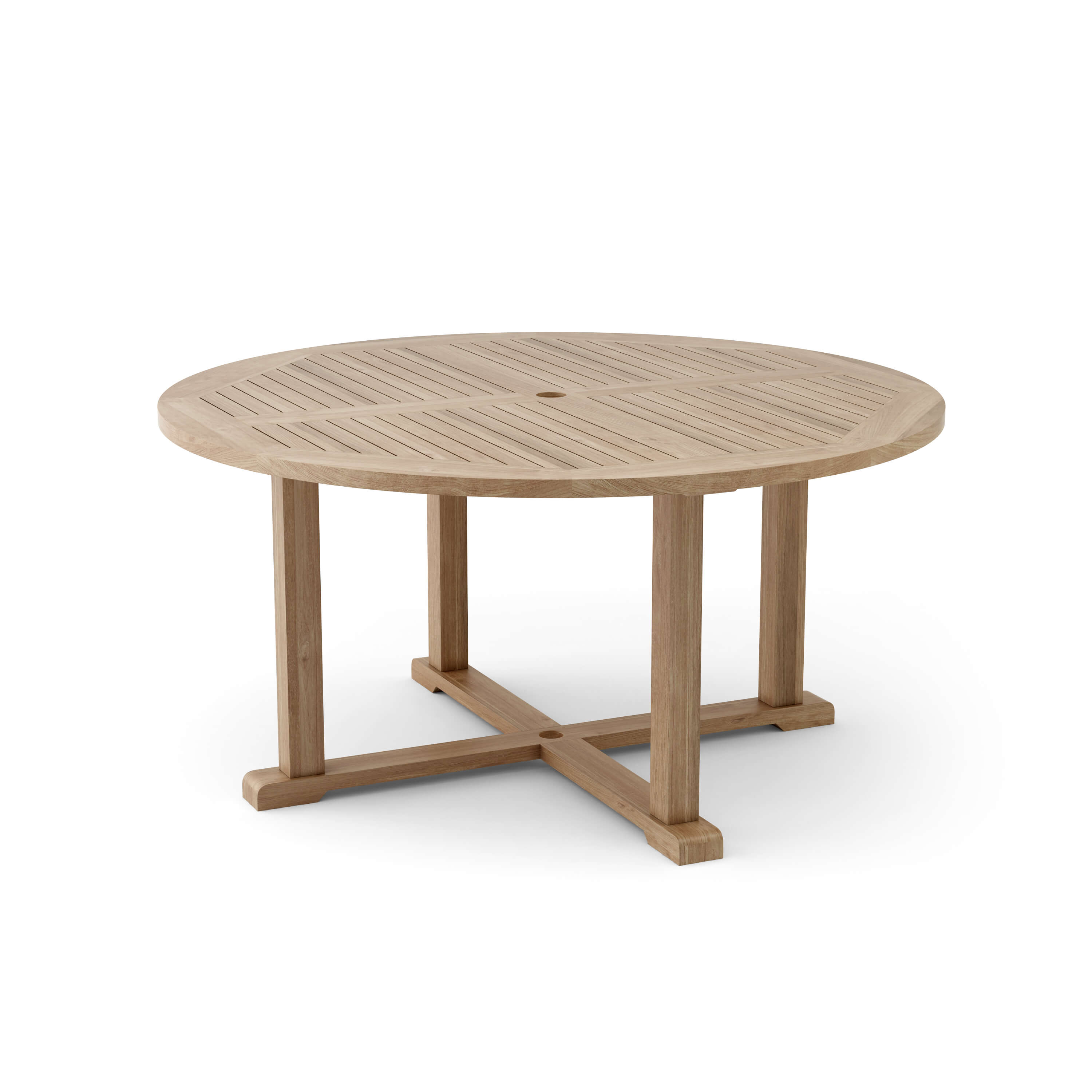Anderson Teak Tosca 59″ Round Dining Table – Solid Teak Outdoor Patio Table