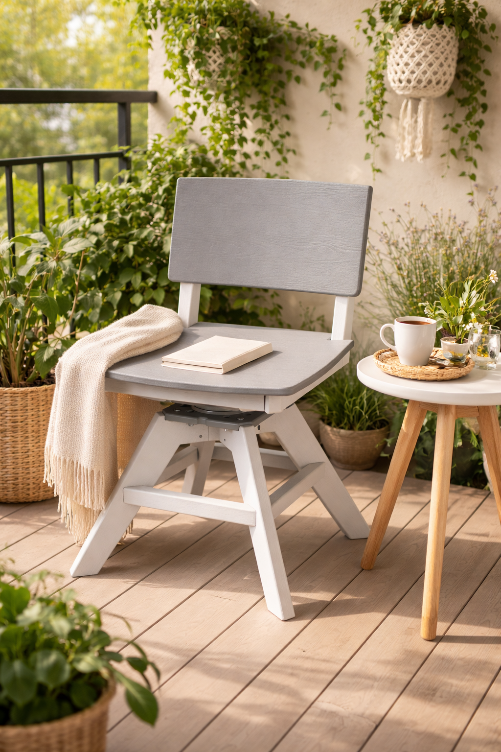 Seaside SYM 20″ Square - Outdoor Swivel Dining Chair