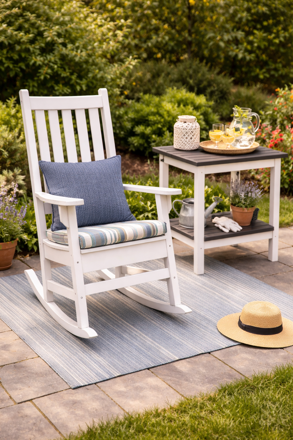 Seaside Traditional Porch - Outdoor Patio Rocking Chair