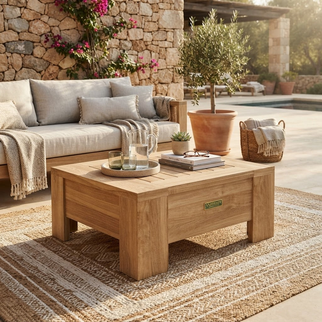 Anderson Teak Madera Outdoor Side Table – Premium Grade A Teak Patio End Table for Lounge & Deep Seating