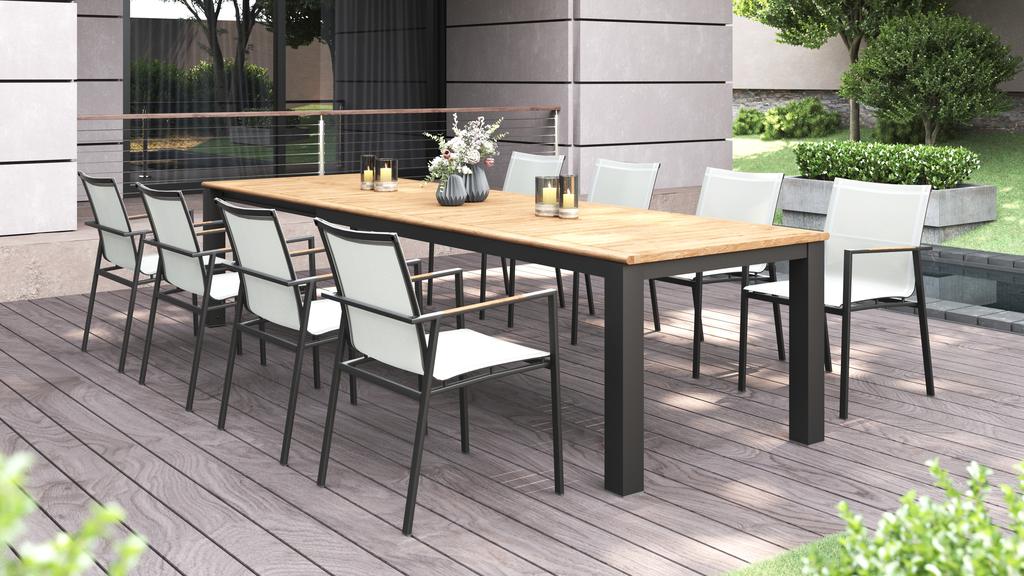 Alzette Dining Armchair SS Powder Coated - Ambiance Image~~