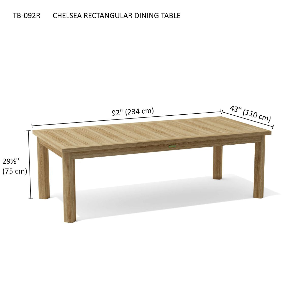 Anderson Teak Chelsea Rectangular Dining Table