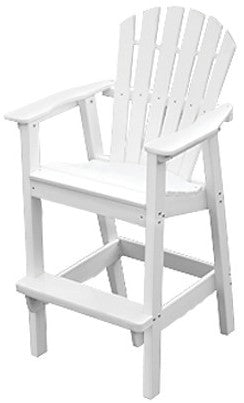 Seaside Adirondack Shellback Bar Chair – Outdoor Bar Height Patio Chair