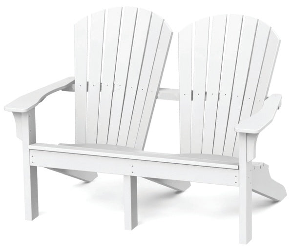 Seaside Adirondack Shellback Loveseat – Outdoor Patio Rocking Loveseat
