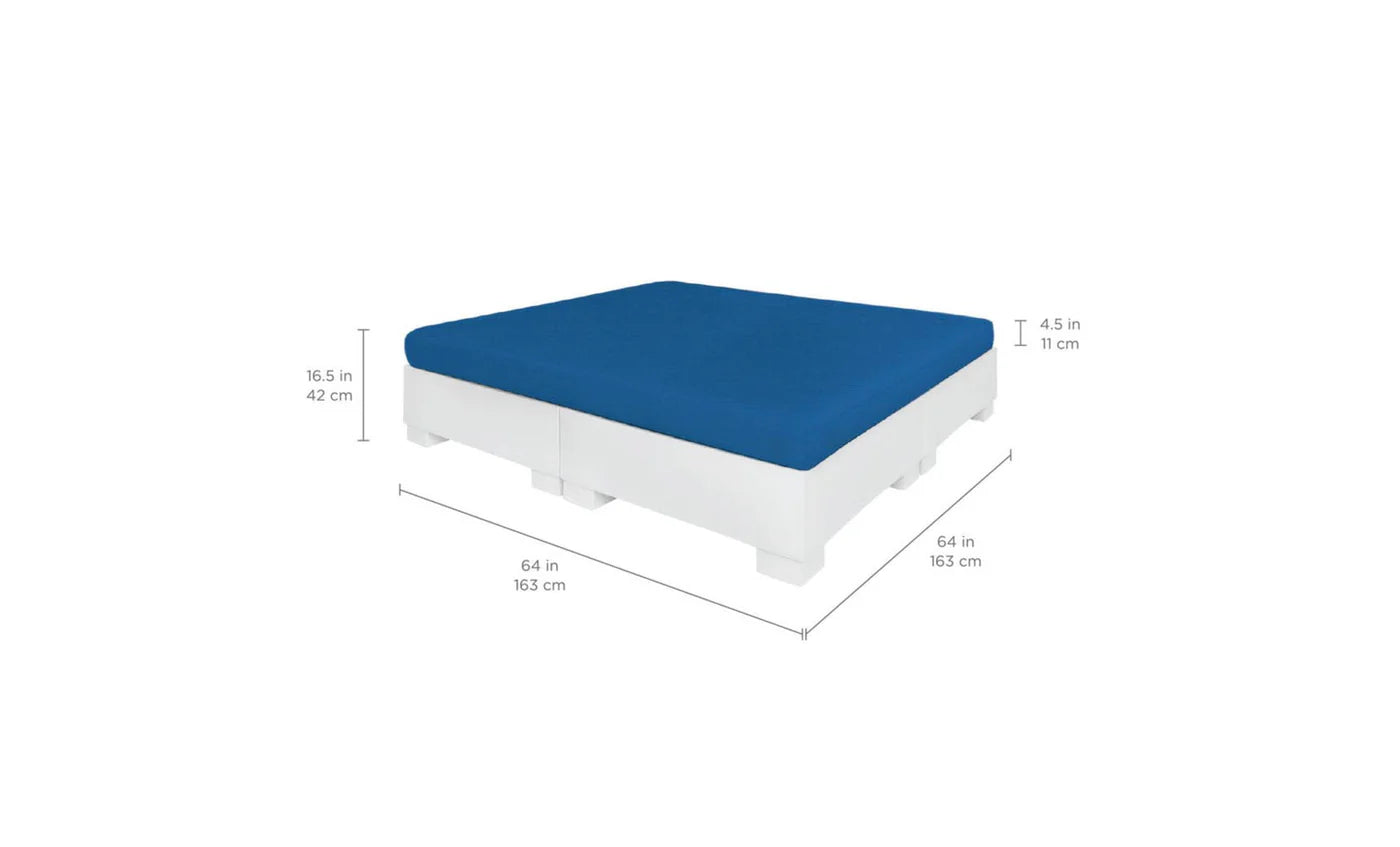 Affinity Square Sunbed With Flat Cushion Luxury In-Pool & Poolside Outdoor Lounge Bed