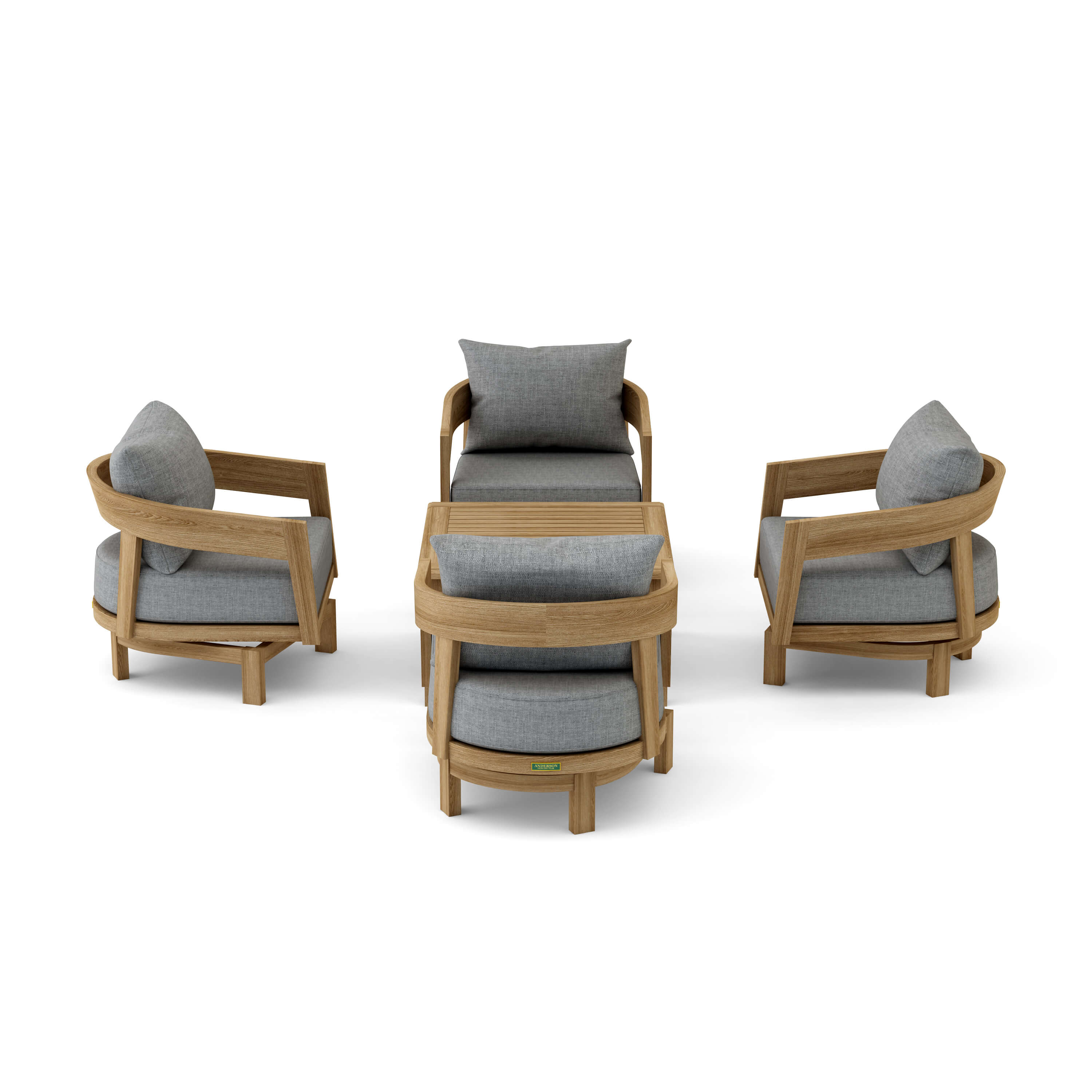 Anderson Teak Toscana 5-pc Deep Seating Swivel SET-371