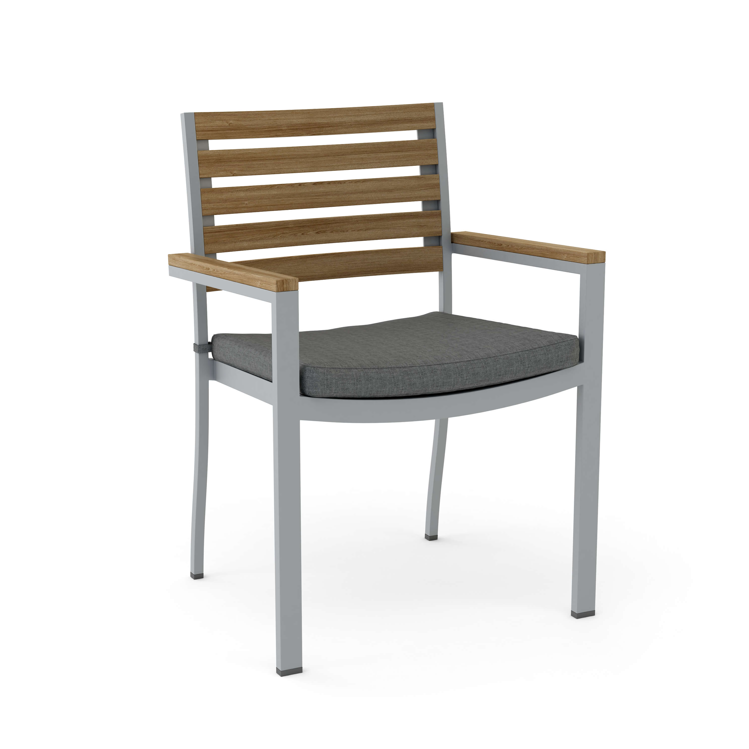 Anderson Teak Seville Stacking Armchair (4-PCS) – Aluminum & Teak Outdoor Seating