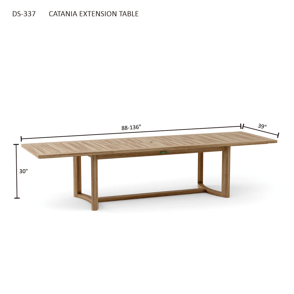Anderson Teak Catania Extension Dining Table – Large Teak Outdoor Patio Table