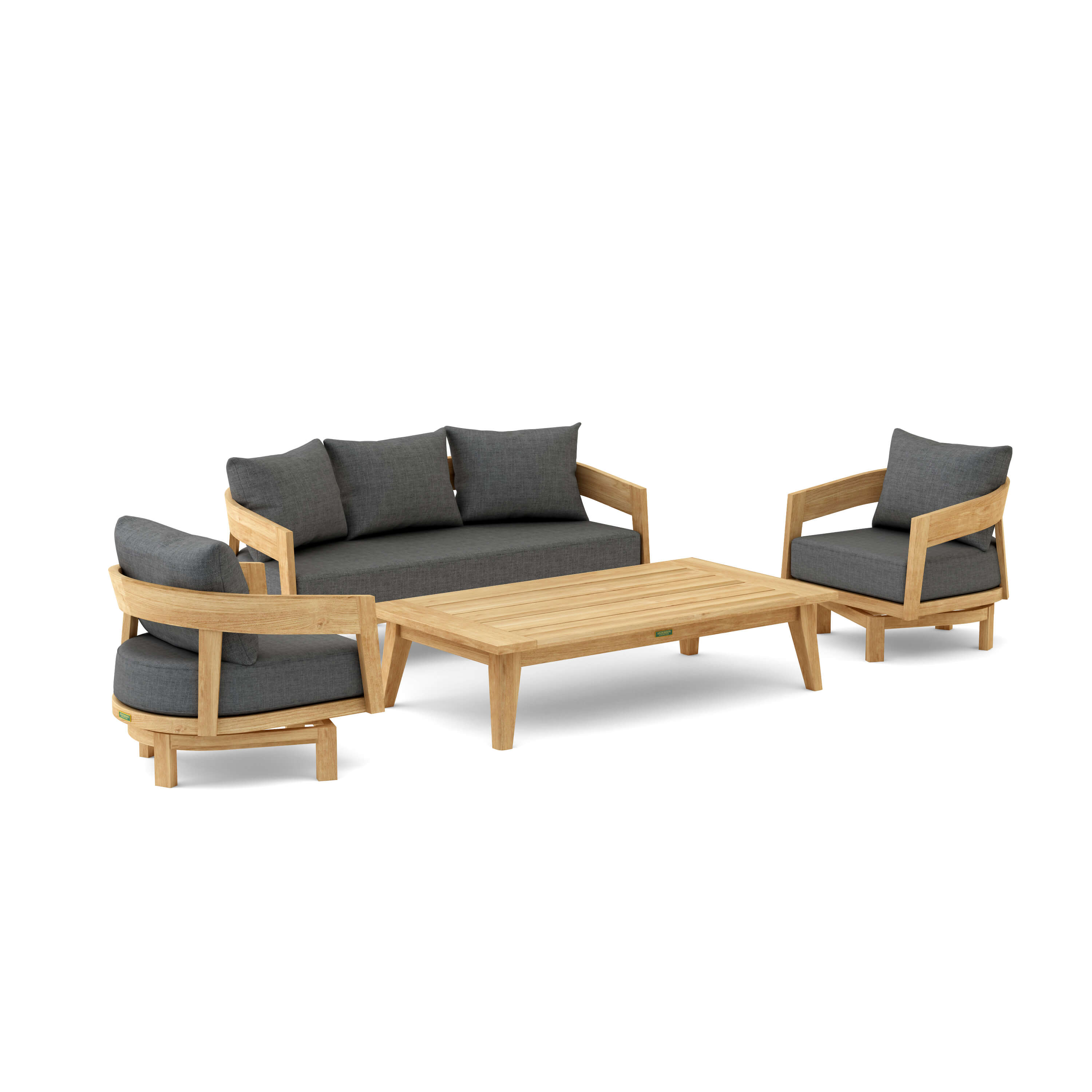 Anderson Teak Toscana 4-pc Deep Seating Swivel Set SET-370