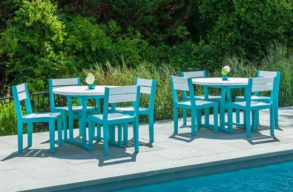 Seaside Coastline Cafe Round Dining Table – Modern Outdoor Patio Table
