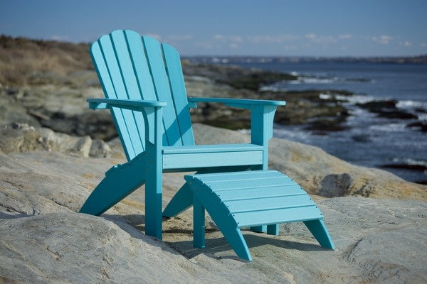 Seaside Coastline Harbor View Foot Stool – Outdoor Adirondack Footrest
