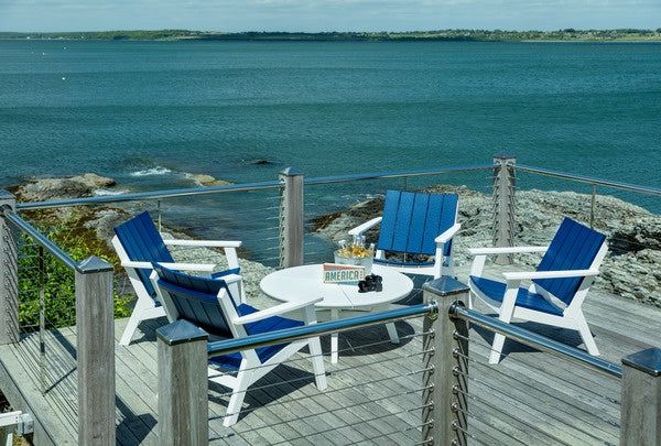 Seaside DEX Round Chat Table – 40″ Outdoor Patio Coffee Table