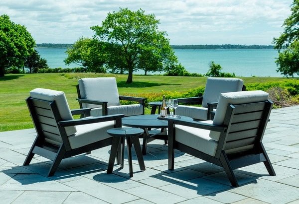 Seaside DEX Round Chat Table – 40″ Outdoor Patio Coffee Table
