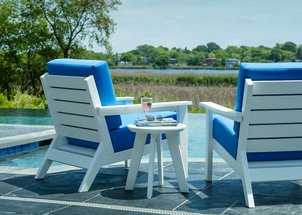 Seaside DEX Round Side Table – Compact Outdoor Patio End Table