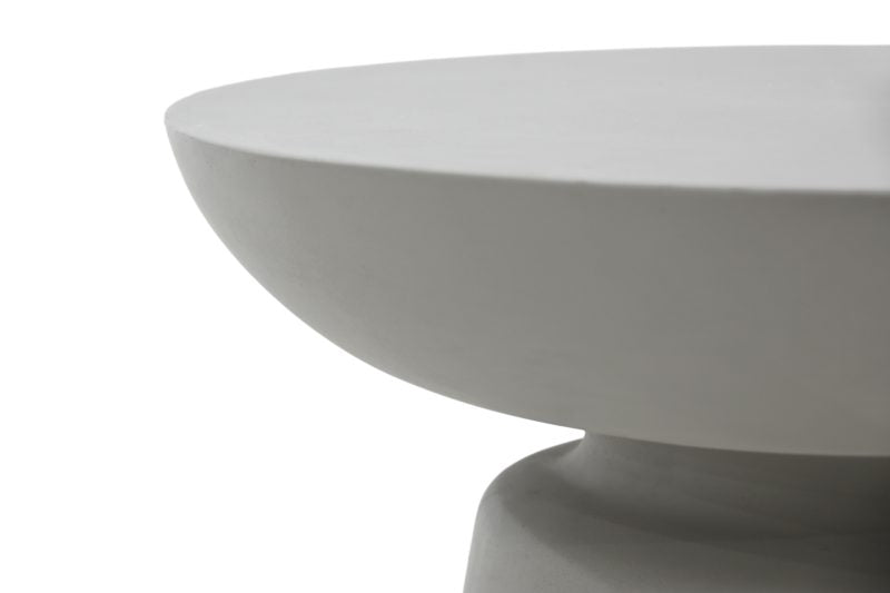 Elementi Home Kylix 20″ Round Slate Black Concrete Side Table