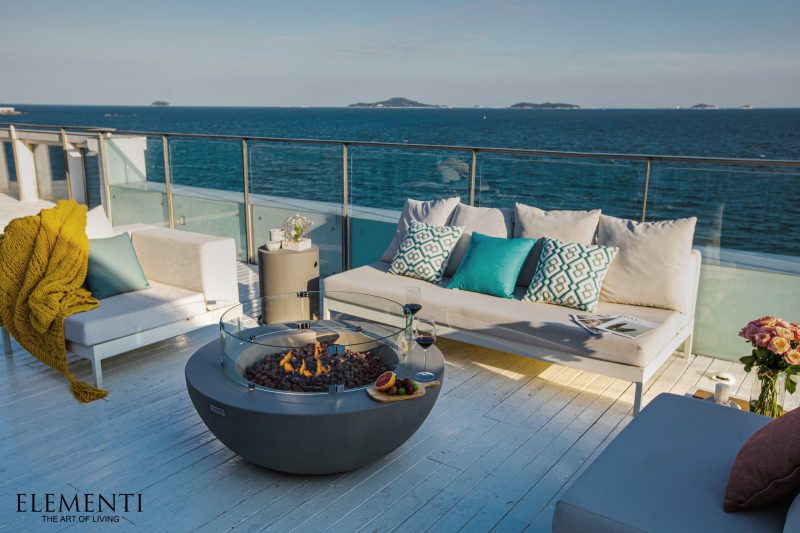 ELEMENTI LUNAR BOWL FIRE TABLE Light Grey OFG101LG