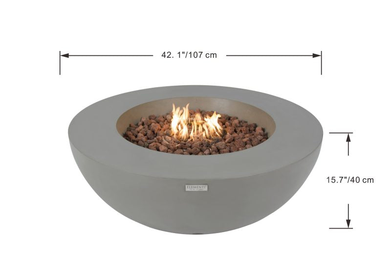 ELEMENTI LUNAR BOWL FIRE TABLE Light Grey OFG101LG