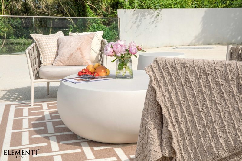 Elementi Ikaria 42″ Egg Shape Concrete Coffee Table