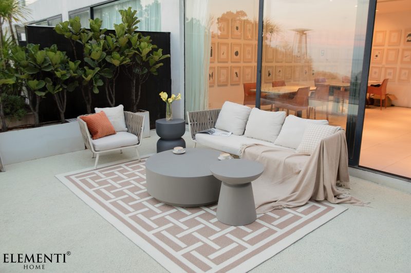 Elementi Rome 40″ Round Concrete Coffee Table