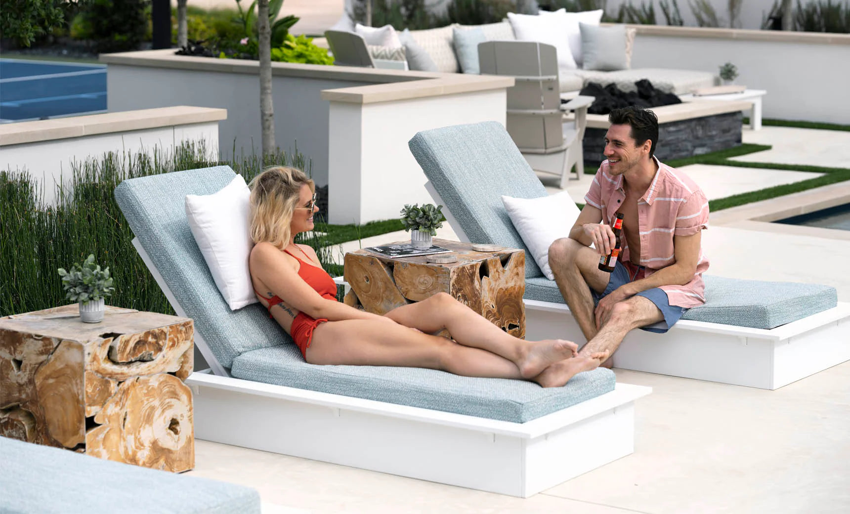 Ledge Lounger Echo 85″ Rectangular Resin Outdoor Chaise Lounger