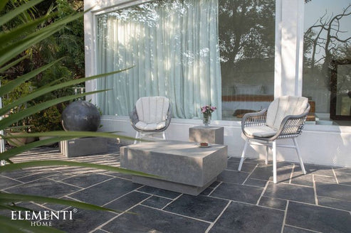 Elementi Home Tevere 18″ Square Concrete Side Table
