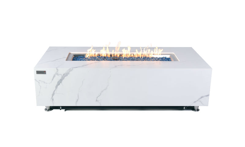 Elementi Plus Carrara Porcelain Fire Table