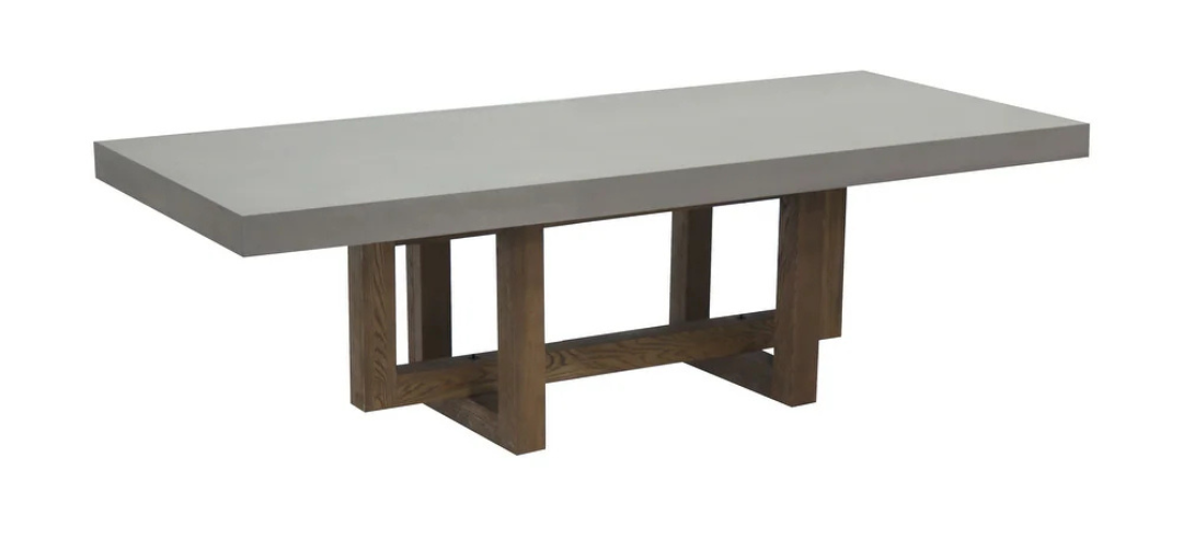 Elementi Home Malaga 96″ Rectangular Space Grey Concrete Dining Table