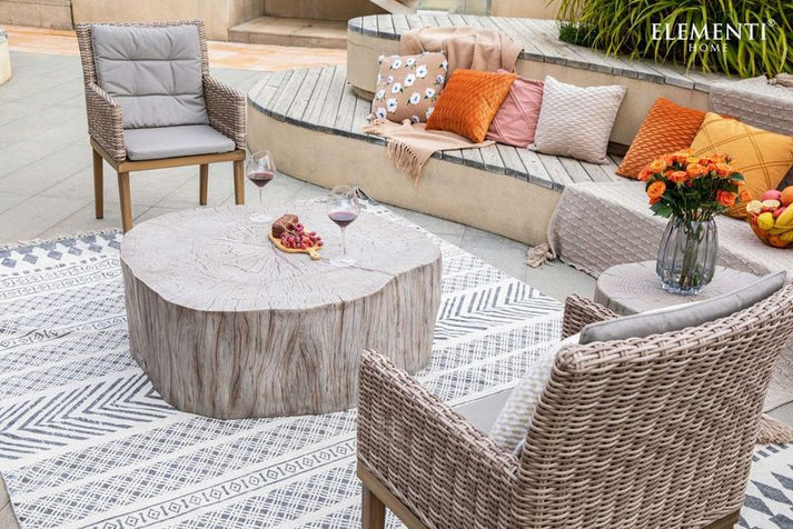 Elementi Home Daintree 42″ Round Drift Wood Coffee Table