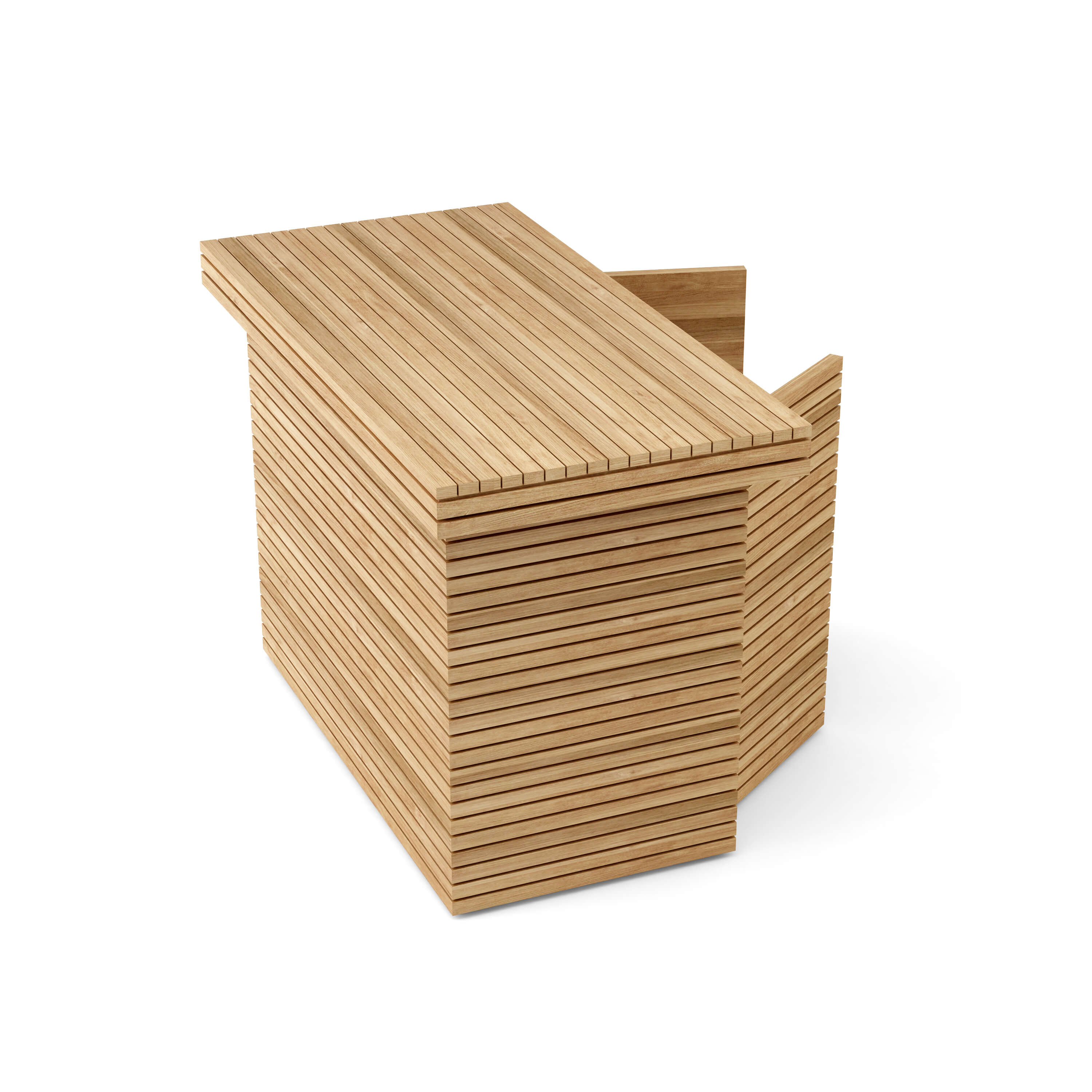 Anderson Teak Louvre Rectangular Serving Table – Teak Outdoor Storage & Bar Table