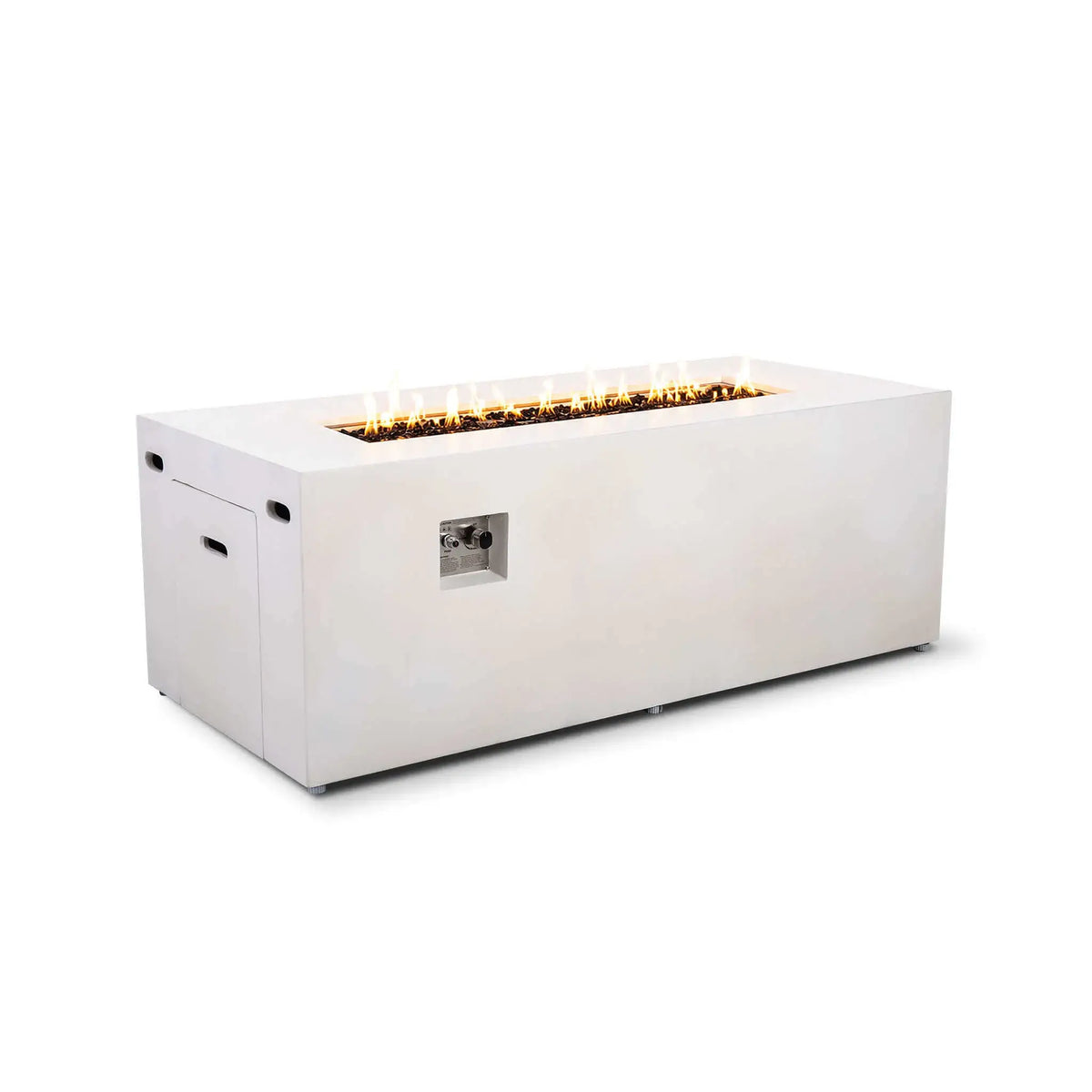 Flame Havens 68" x 30" Rectangle GFRC Concrete Propane Gas Fire Pit with Hidden Tank Drawer